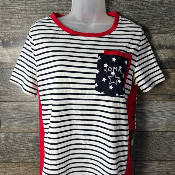 Tommy Hilfiger Small Petite Striped Tee Shirt Dress Americana LOGO NWT - Picture 10 of 10